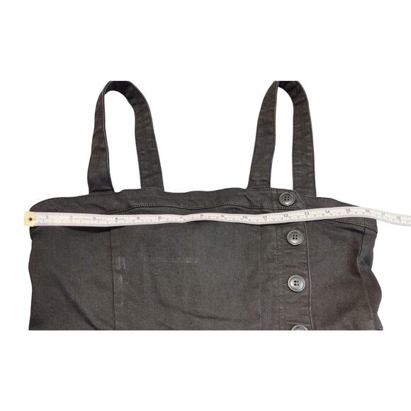 Ten Sixty Sherman Side Button Square Neck Denim Dress Sleeveless Black Womens L - Picture 10 of 10